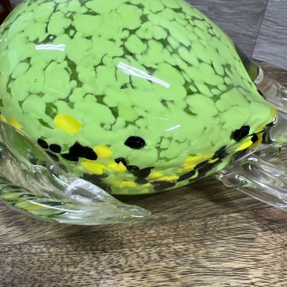 Fifth Avenue Crystal ltd Hand Blown Turtle Figurine Paperweight Green 7" Long - Picture 6 of 11